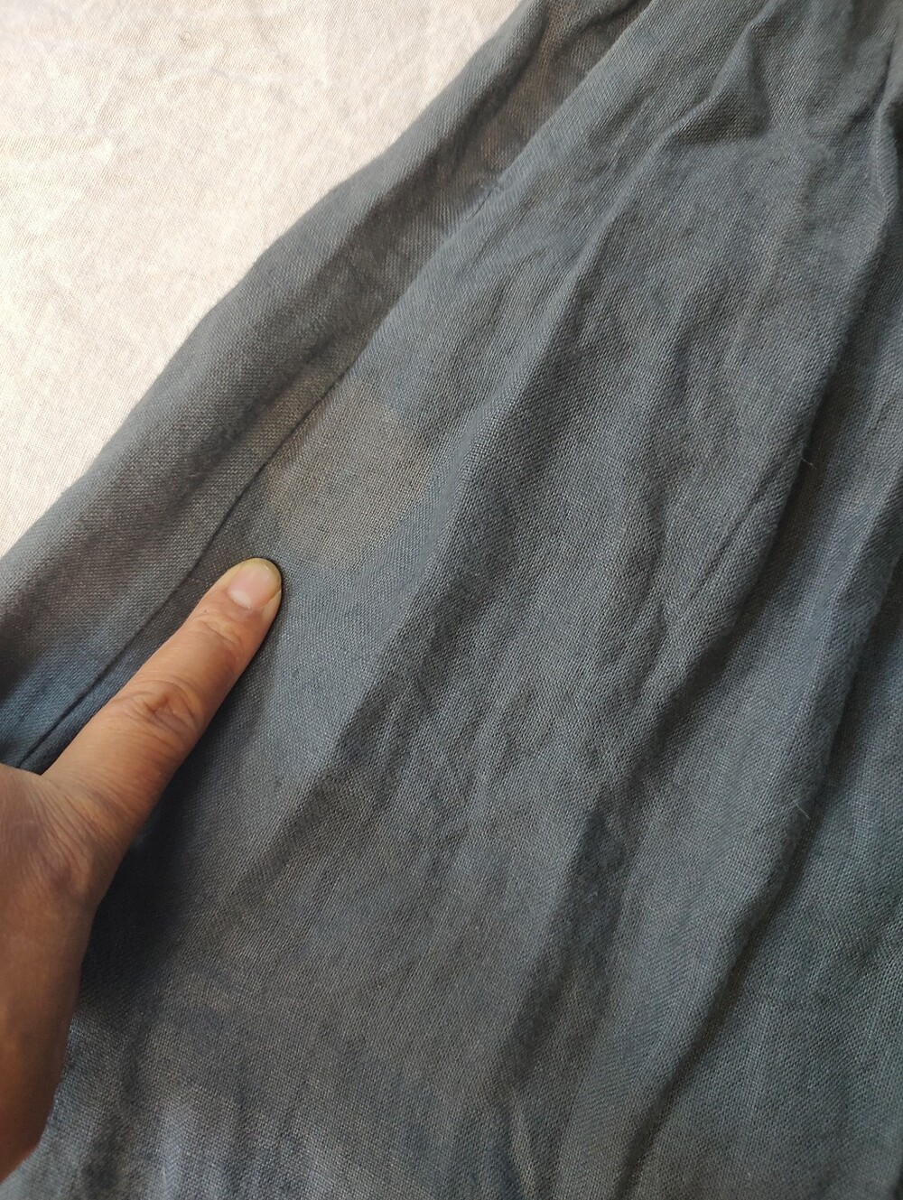 Not Perfect Linen Classic Flowy Small/Medium Women Midi Skirt Charcoal Grey NPL - Picture 5 of 6